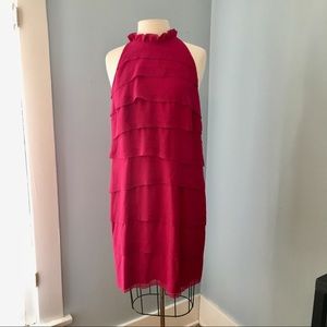 Vince 100% Silk Tiered Dress in Magenta 💖